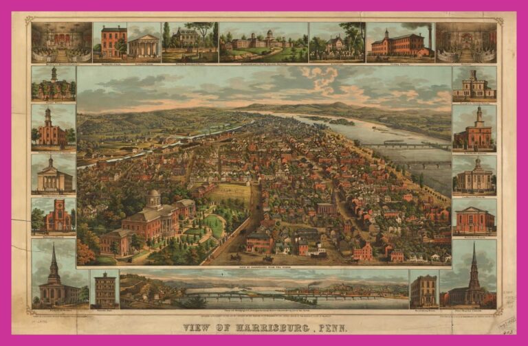 Harrisburg – Birds-Eye View, 1853 – Lykens Valley: History & Genealogy